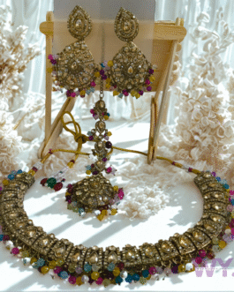 Antique Kundan Multicolor Bridal Jewellery Set