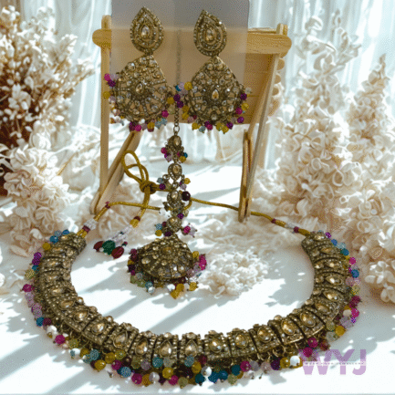 Antique Kundan Multicolor Bridal Jewellery Set