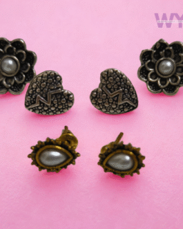 Spark Heart & Pearl Stud Combo
