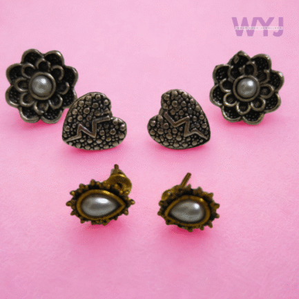 Spark Heart & Pearl Stud Combo