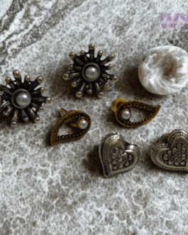 Crystal Bloom Oxidised Set