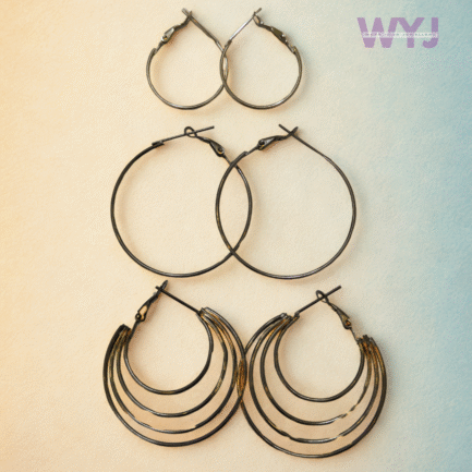Gunmetal Hoop Earring Trio – Edgy, Elegant & Everyday