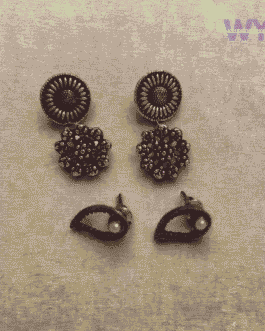 Gold oxidised -Plated Loop Earrings