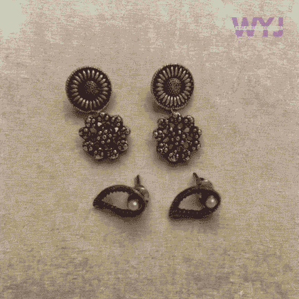 Gold oxidised -Plated Loop Earrings