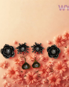 Black and Gold Enamel Earrings