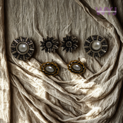 Bold Oxidised Stud Earrings Combo – Set of 3 Pairs with Statement Pearl Accents