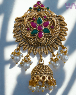 Antique Floral Juda Brooch with Pearl Drops – Hair Bun Accessory