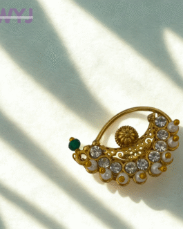 Antique Gold Maharashtrian Nath with Pearl & Stone Detailing