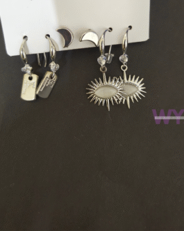 Mystic Silver Tones 3-Earring Combo Set