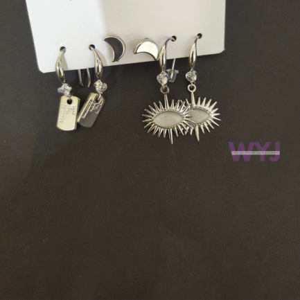 Mystic Silver Tones 3-Earring Combo Set
