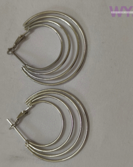 Triple-Layer Silver Hoop Earrings