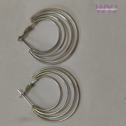 Triple-Layer Silver Hoop Earrings