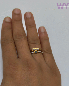 Elegant Twin Band Bow Ring Set with CZ Detailing