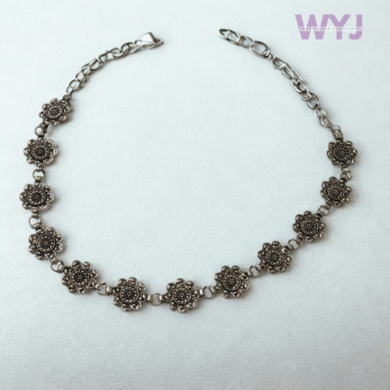 Oxidized Silver Floral Matha Patti – Traditional Head Jewellery