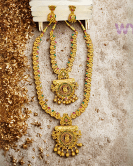 Divine Dual Temple Necklace Set with Earrings