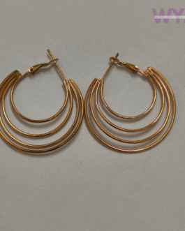 Triple-Layer Rose Gold Hoop Earrings