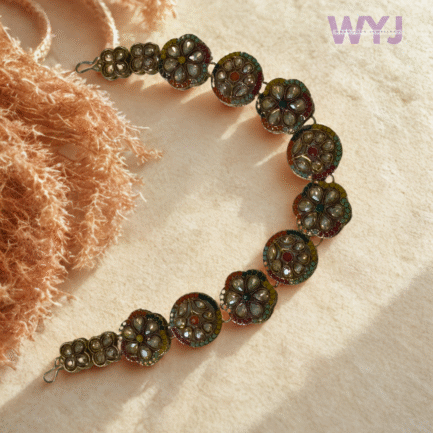 Multicolor Kundan Antique Matha Patti – Bridal Headpiece