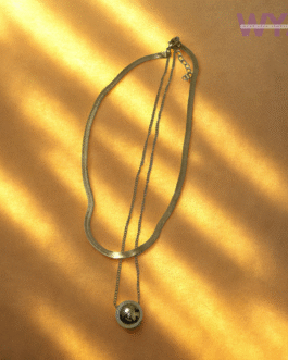 Bold Gold Dual-Layer Necklace with Sphere Pendant