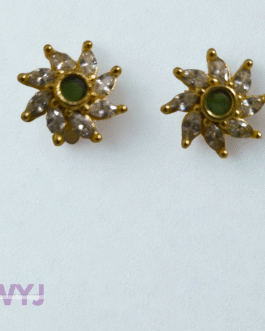 Petite Green Crystal Flower Studs