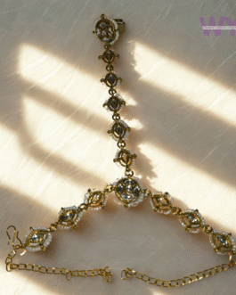 Royal Kundan Pearl Hand Harness (Haathphool) for Women | WYJ