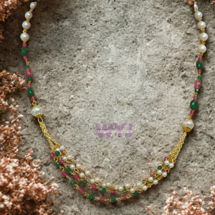 Traditional 4-in-1 Multistrand Pearl & Bead Necklace