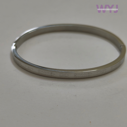 Engraved Silver Designer-Inspired Bangle