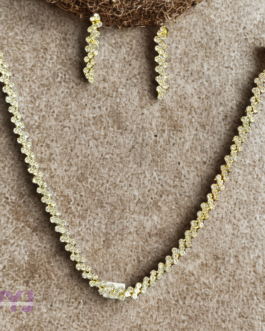 Elegant Golden CZ Necklace & Earring Set
