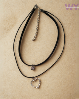 Crystal Heartbeat Double-Layered Choker