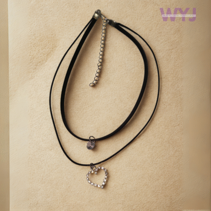 Crystal Heartbeat Double-Layered Choker
