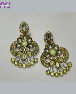 Mustard Yellow Oxidized Silver Peacock Drop Earrings