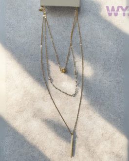 Triple-Layer Gold Charm Pendant Necklace