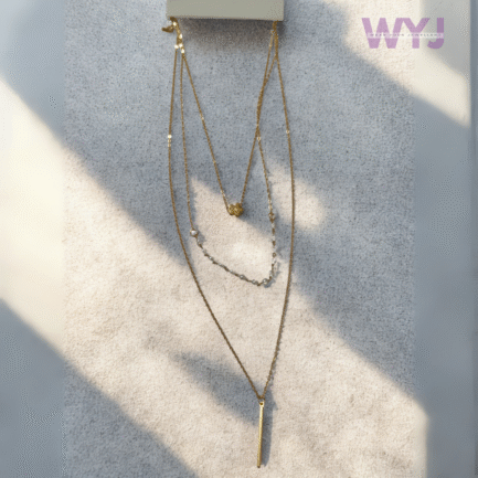 Triple-Layer Gold Charm Pendant Necklace
