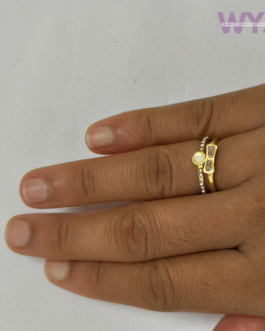 Dual-Layer Contemporary Stone Ring