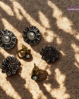 Tribal Pearl & Textured Studs Combo