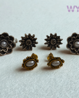 Elegant Petal Pearl Stud Set