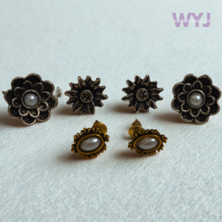 Elegant Petal Pearl Stud Set