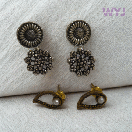 Lattice Luxe Stud Earring Set
