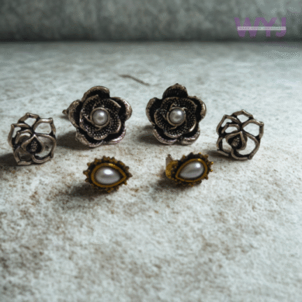 Silver Bloom Drop & Stud Set