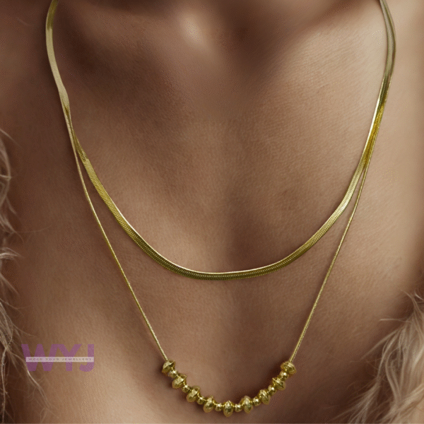 Chain Necklace Dual Layer Gold-Tone Sleek