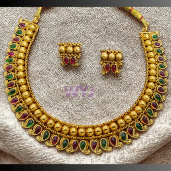 Necklace Temple Antique Gold Plated | WYJ - Image 2