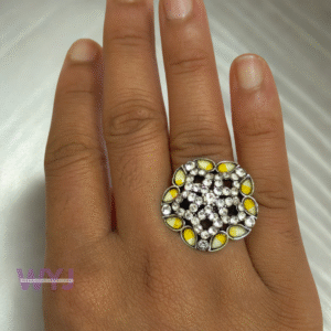 Ring Sunshine Bloom Oxidised Floral