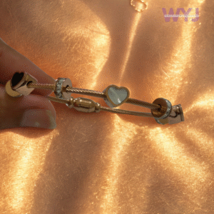 Bracelet Golden Charm Cable – Heart Edition