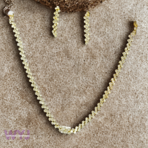Elegant Golden CZ Necklace & Earring Set