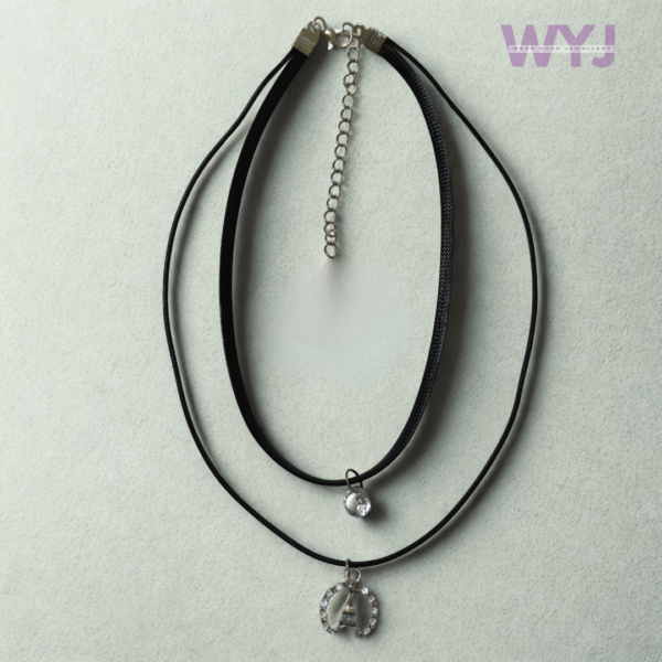 Layer Choker Crystal Studded Double