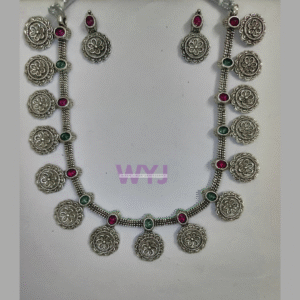Necklace Set Antique Silver-Plated Floral – WYJ