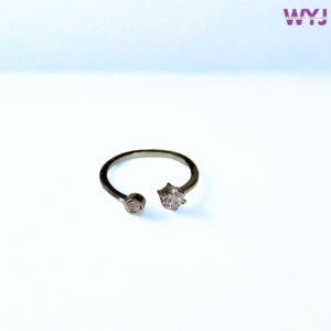 Elegant Open Diamond Ring – Minimalist Adjustable