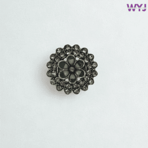 Antique Green Floral Adjustable Ring with Crystal Stones – WearYourJewellery