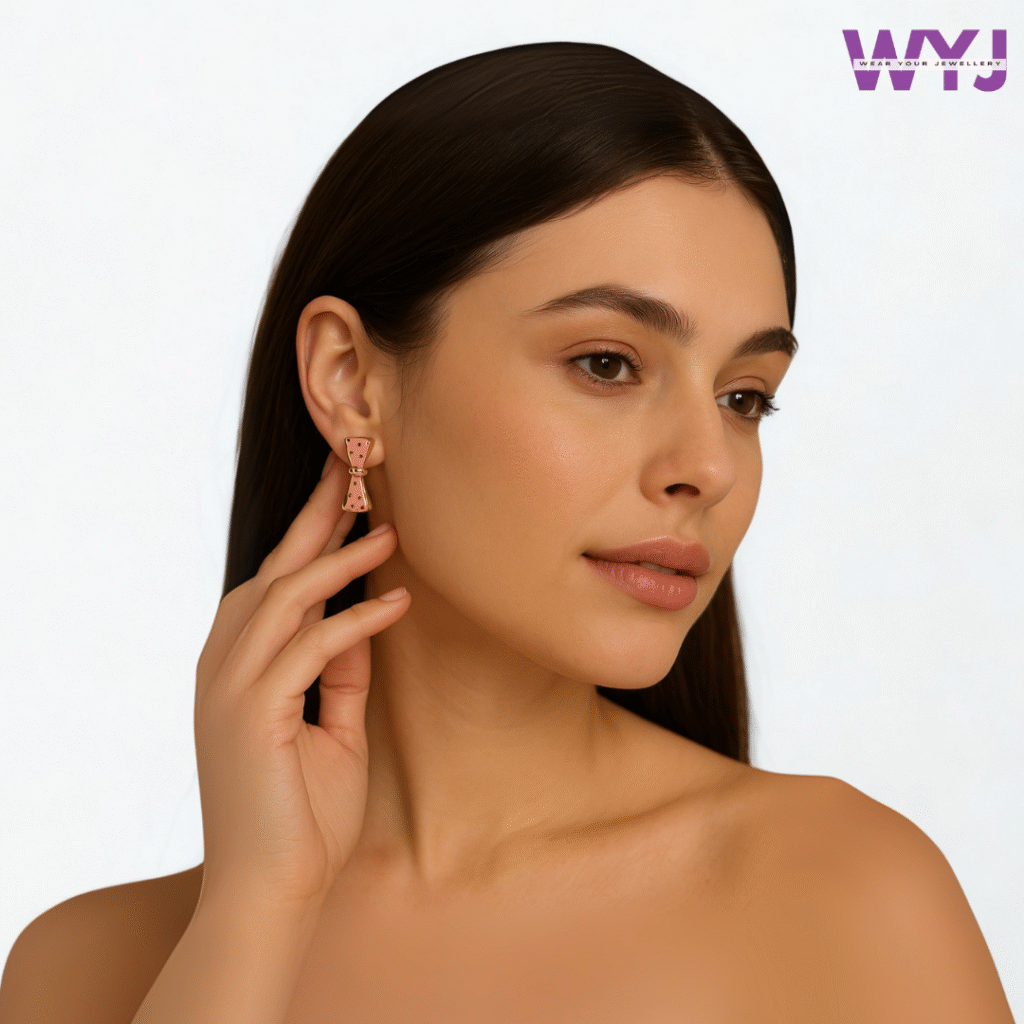 Colorful Bow Shape Enamel Earrings Trendy & Elegant