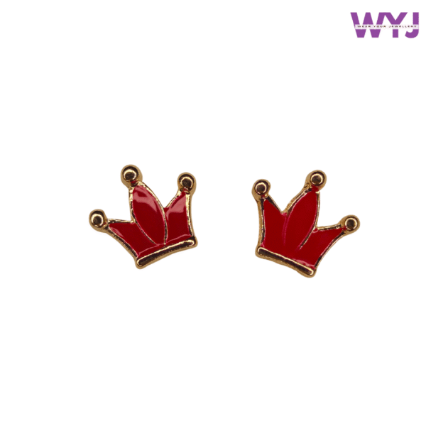 Red Crown Stud Earrings for Girls – Stylish Fashion Jewelry | Wear Your Jewellery
