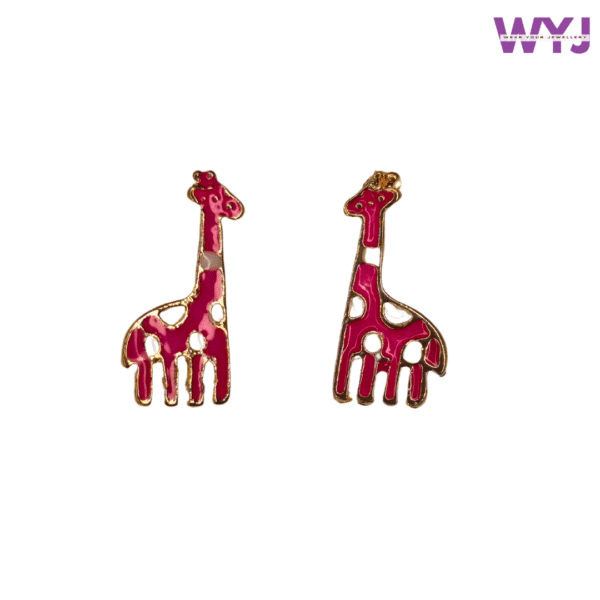 Pink & Gold Giraffe Earrings Fun Animal Inspired Jewellery